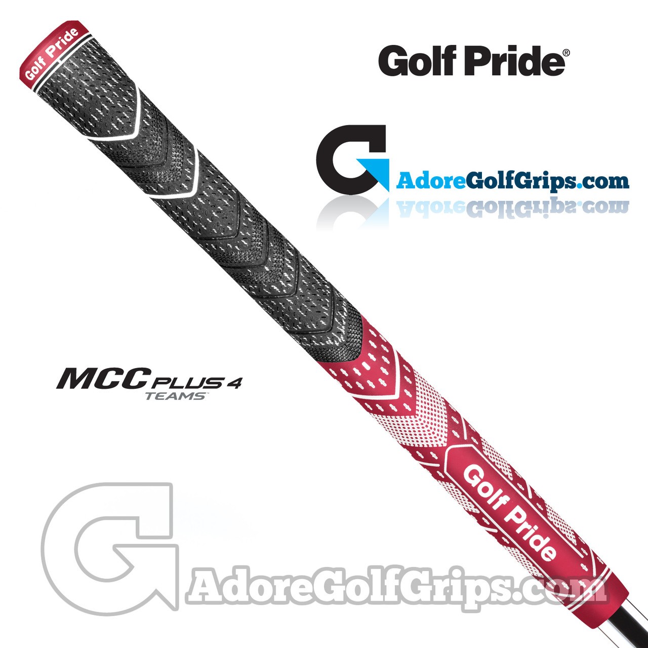 Golf Pride MCC Plus 4 Teams Midsize Grips - Black / Dark Red / White