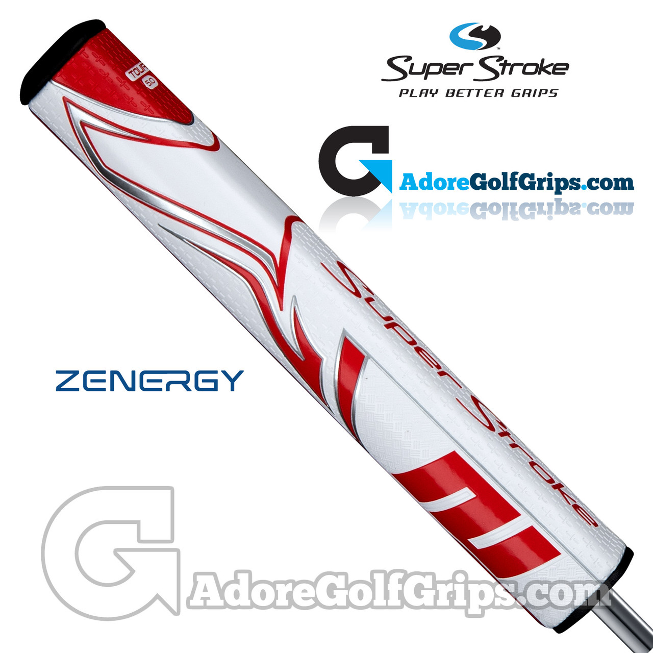 SuperStroke ZENERGY Tour 5.0 Tech-Port Putter Grip - Red / White