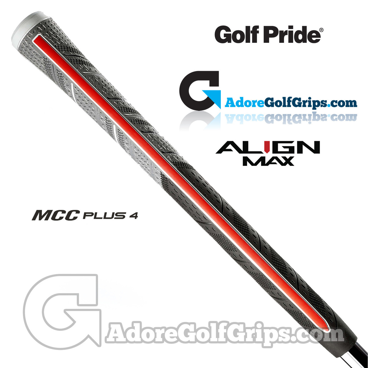 Golf Pride MCC Plus 4 Align Max Standard Grips - Grey / Black / Red