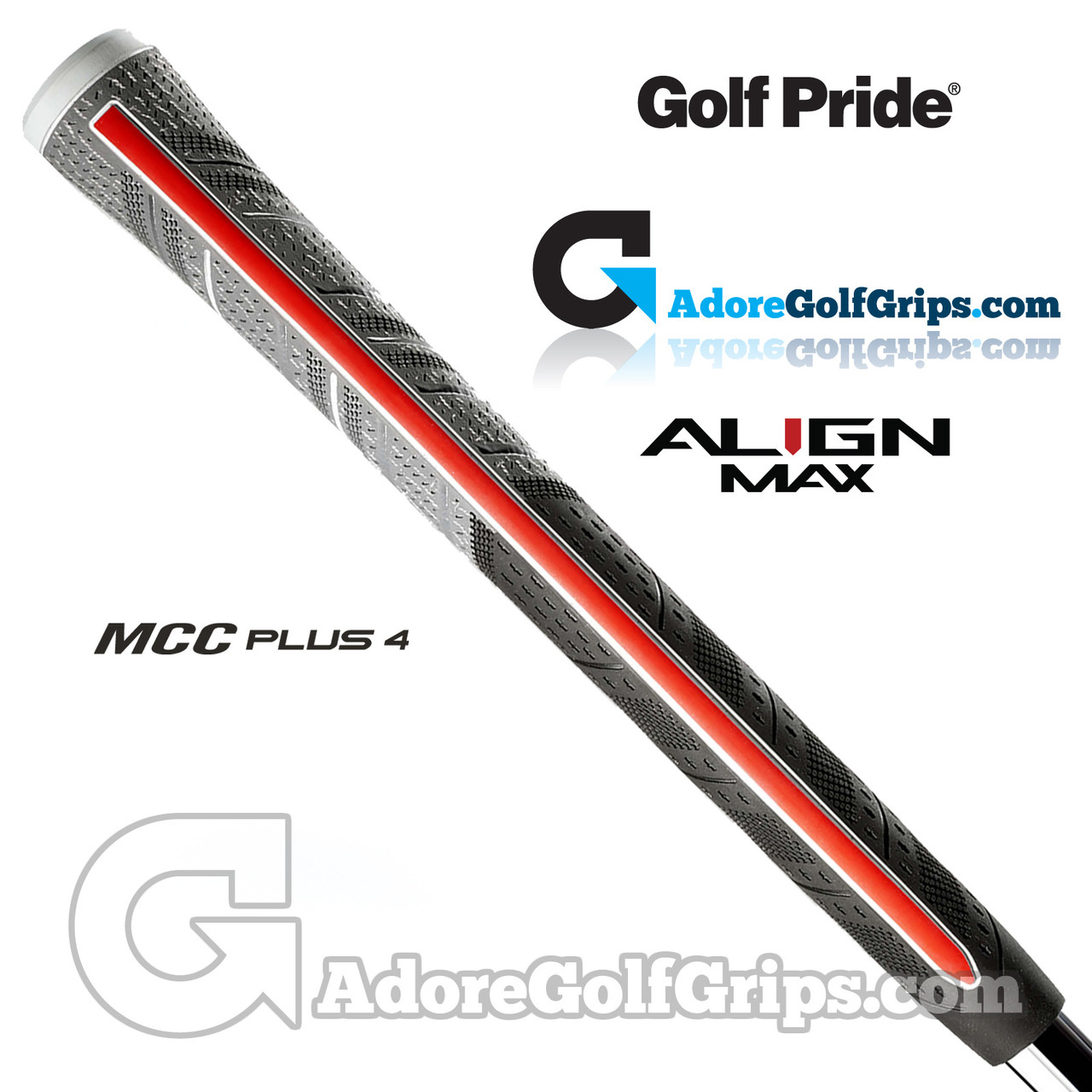 Golf Pride MCC Plus 4 Align Max Jumbo Grips - Grey / Black / Red