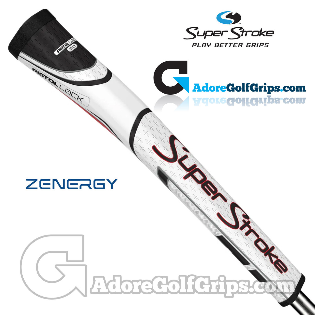 SuperStroke ZENERGY Pistol Lock 2.0 Tech-Port Putter Grip - White