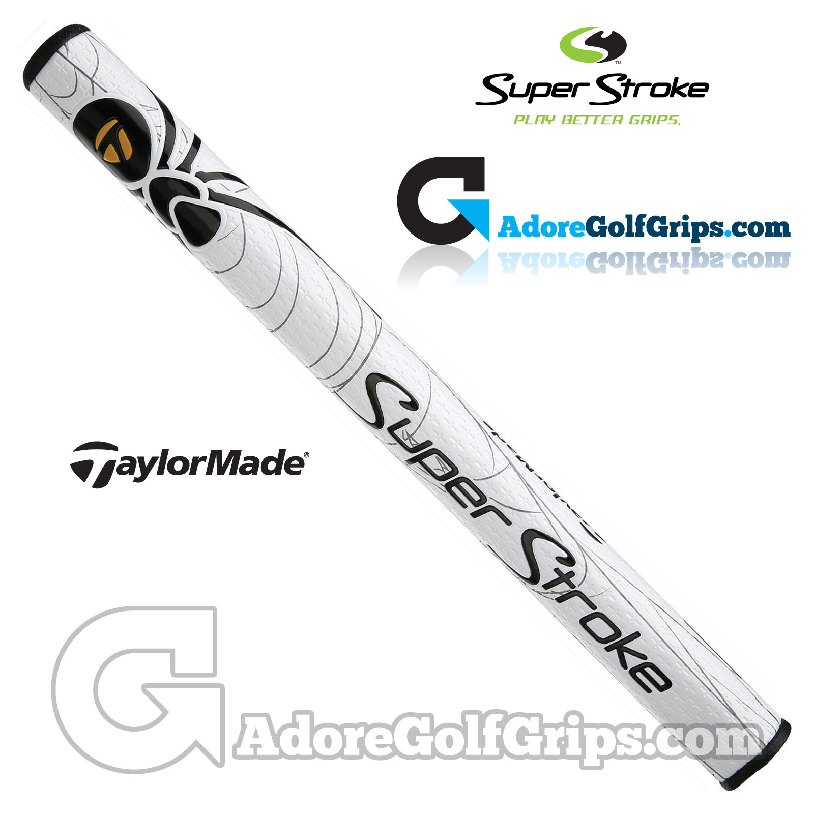 Super Stroke Zenergy Tour 3.0 – Impugnatura Putter 17″, Bianco/Nero, OFF THE TRUCK