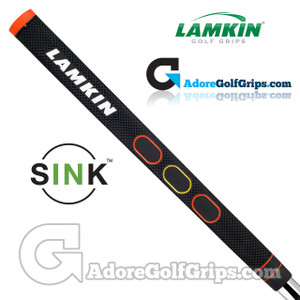 Lamkin Sink Squared 11 Inch Midsize Pistol Putter Grip - Black / Orange / Yellow Lamkin Sink Squared 11 Inch Midsize Pistol Putter Grip - Black / Orange / Yellow