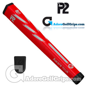 P2 Aware TOUR Midsize Putter Grip - Red / Grey P2 Aware TOUR Midsize Putter Grip - Red / Grey