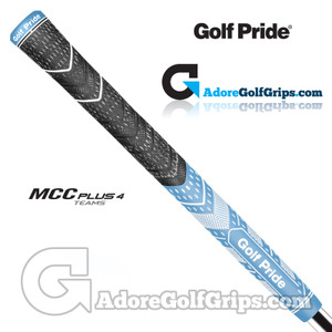 Golf Pride MCC Plus 4 Teams Midsize Grips - Black / Light Blue / White Golf Pride MCC Plus 4 Teams Midsize Grips - Black / Light Blue / White