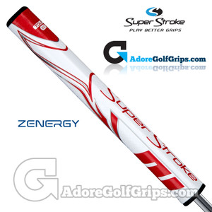 SuperStroke ZENERGY Tour 2.0 Tech-Port Putter Grip - White / Red SuperStroke ZENERGY Tour 2.0 Tech-Port Putter Grip - White / Red
