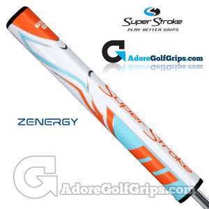 SuperStroke ZENERGY Tour 3.0 Tech-Port Putter Grip - White / Orange / Blue SuperStroke ZENERGY Tour 3.0 Tech-Port Putter Grip - White / Orange / Blue
