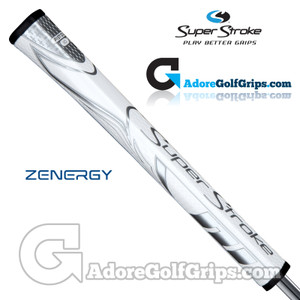 SuperStroke ZENERGY Pistol 1.0 Tech-Port Putter Grip - White / Silver SuperStroke ZENERGY Pistol 1.0 Tech-Port Putter Grip - White / Silver