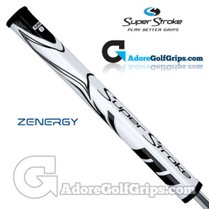 SuperStroke ZENERGY Flatso 1.0 Tech-Port Putter Grip - White / Black SuperStroke ZENERGY Flatso 1.0 Tech-Port Putter Grip - White / Black