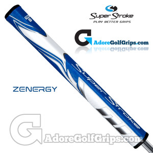 SuperStroke ZENERGY Flatso 2.0 Tech-Port Putter Grip - Blue / White SuperStroke ZENERGY Flatso 2.0 Tech-Port Putter Grip - Blue / White