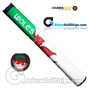 Haines Golf RD3 Wales Jumbo Putter Grip - White / Green / Red Haines Golf RD3 Wales Jumbo Putter Grip - White / Green / Red