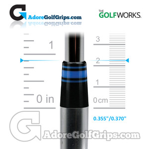The GolfWorks 6R Designer Iron Ferrules 0.355"-0.370" (22.25mm Length) - Black / Blue (12 Pack) The GolfWorks 6R Designer Iron Ferrules 0.355"-0.370" (22.25mm Length) - Black / Blue (12 Pack)
