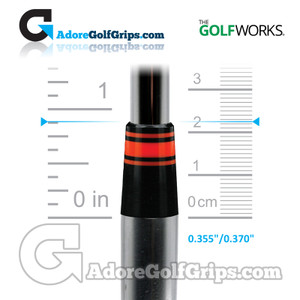 The GolfWorks 6R Designer Iron Ferrules 0.355"-0.370" (22.25mm Length) - Black / Orange (12 Pack) The GolfWorks 6R Designer Iron Ferrules 0.355"-0.370" (22.25mm Length) - Black / Orange (12 Pack)