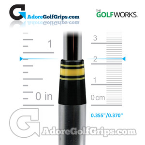 The GolfWorks 6R Designer Iron Ferrules 0.355"-0.370" (22.25mm Length) - Black / Yellow (12 Pack) The GolfWorks 6R Designer Iron Ferrules 0.355"-0.370" (22.25mm Length) - Black / Yellow (12 Pack)