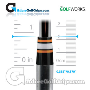 The GolfWorks 8R Designer Iron Ferrules 0.355"-0.370" (22.25mm Length) - Black / Orange / White (12 Pack) The GolfWorks 8R Designer Iron Ferrules 0.355"-0.370" (22.25mm Length) - Black / Orange / White (12 Pack)