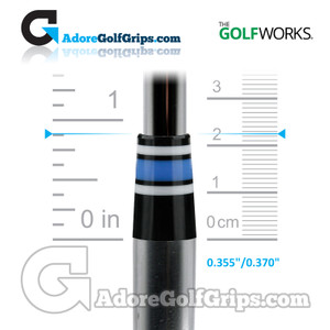 The GolfWorks 8R Designer Iron Ferrules 0.355"-0.370" (22.25mm Length) - Black / White / Blue (12 Pack) The GolfWorks 8R Designer Iron Ferrules 0.355"-0.370" (22.25mm Length) - Black / White / Blue (12 Pack)