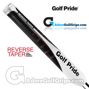 Golf Pride Reverse Taper Flat Medium Midsize Putter Grip - Black / White / Red Golf Pride Reverse Taper Flat Medium Midsize Putter Grip - Black / White / Red