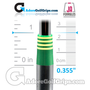 JA Designer Iron Ferrules Taper Tip 0.355" (25.40mm Length) - Evergreen (12 Pack)