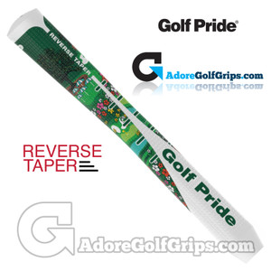 Golf Pride Reverse Taper Honorary Starter Pistol Medium Limited Edition Midsize Putter Grip - Green / White Golf Pride Reverse Taper Honorary Starter Pistol Medium Limited Edition Midsize Putter Grip - Green / White
