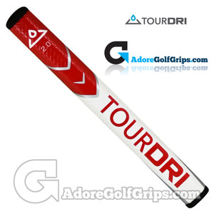 TourDri Flat 2.0 Putter Grip - Red / White TourDri Flat 2.0 Putter Grip - Red / White