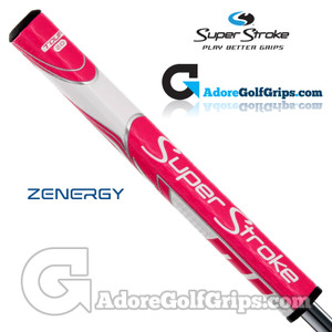 SuperStroke ZENERGY Tour 2.0 Tech-Port Putter Grip - Pink / White SuperStroke ZENERGY Tour 2.0 Tech-Port Putter Grip - Pink / White
