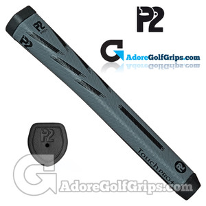 P2 Touch TOUR Pro+ Jumbo Pistol Putter Grip - Grey / White