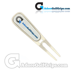 AdoreGolfGrips.com Slimline Pitch Mark Repairer - Brushed Silver