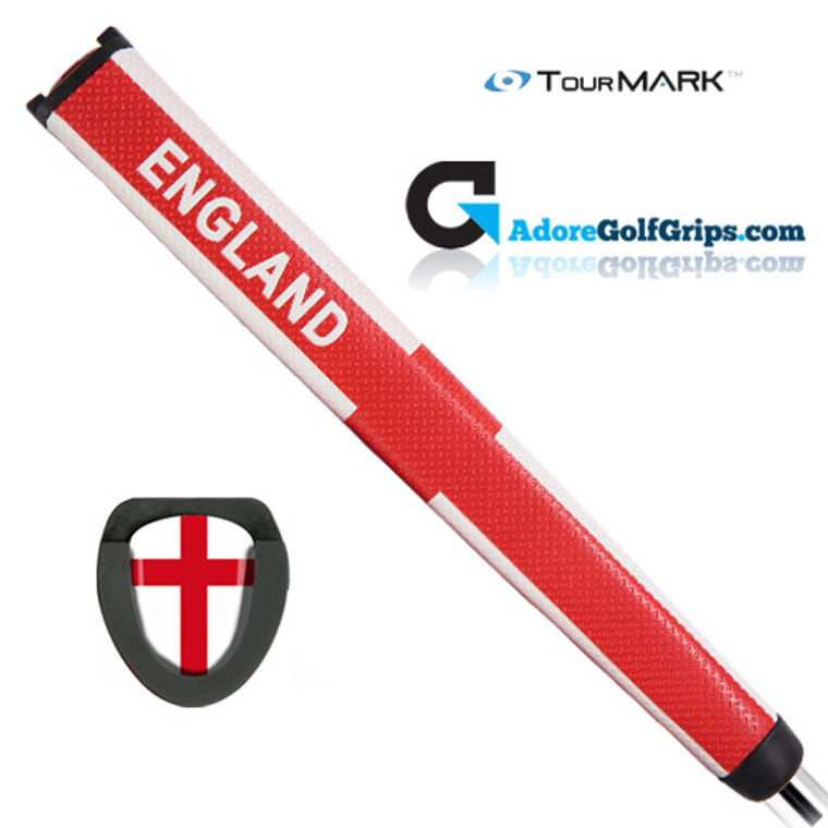 TourMARK England Jumbo Pistol Putter Grip - White / Red