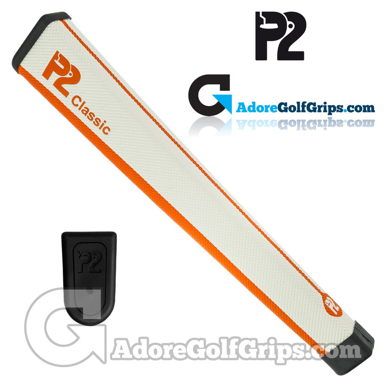P2 Classic Jumbo Putter Grip - White / Orange