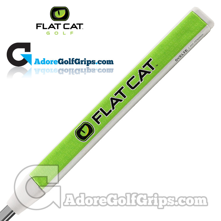 Flat Cat Golf Svelte 12 Inch Midsize Putter Grip - White / Green / Black