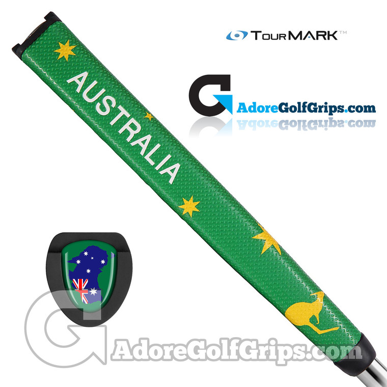 TourMARK Australia Jumbo Pistol Putter Grip - Green / Yellow