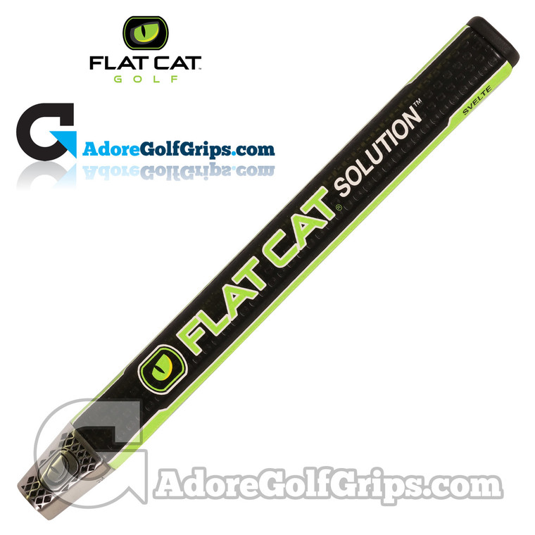 Flat Cat Golf Solution Svelte 12 Inch Midsize Putter Grip - Black / Green / White
