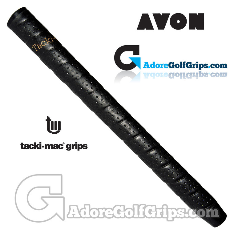 Avon Tacki-Mac Unified Perforated Wrap Non-Tapered Midsize Grips - Black