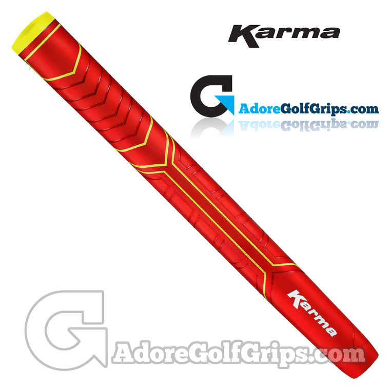 Karma Big Softy Jumbo Pistol Putter Grip - Red / Yellow