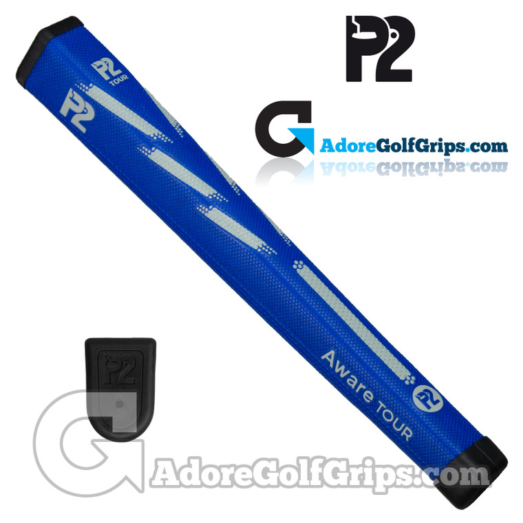 P2 Aware TOUR Midsize Putter Grip - Blue / Grey