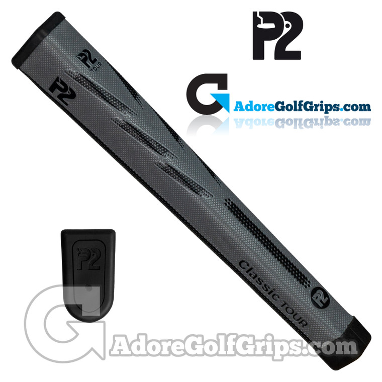 P2 Classic TOUR Jumbo Putter Grip - Grey / Black