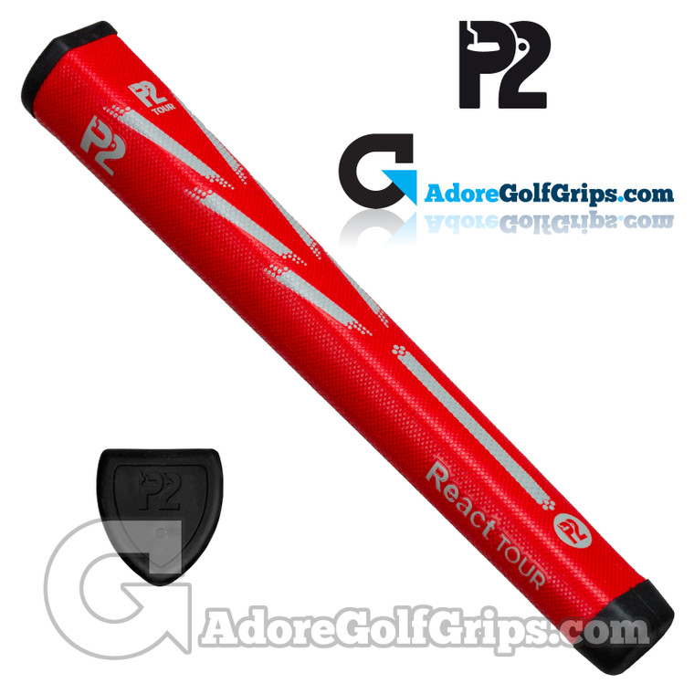 P2 React TOUR Jumbo Putter Grip - Red / Grey