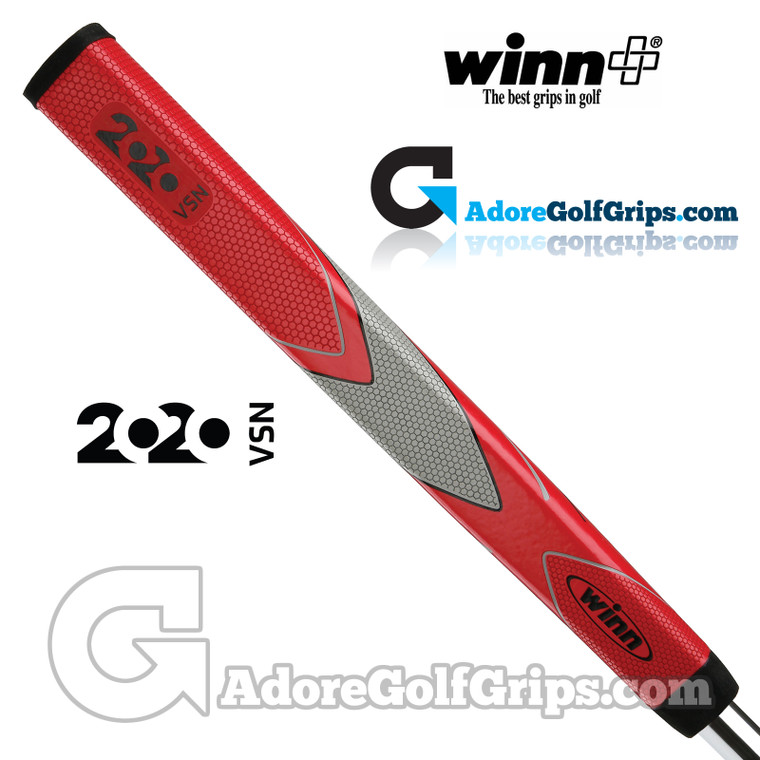 Winn 2020 VSN Jumbo Pistol Lite Putter Grip - Red / Grey