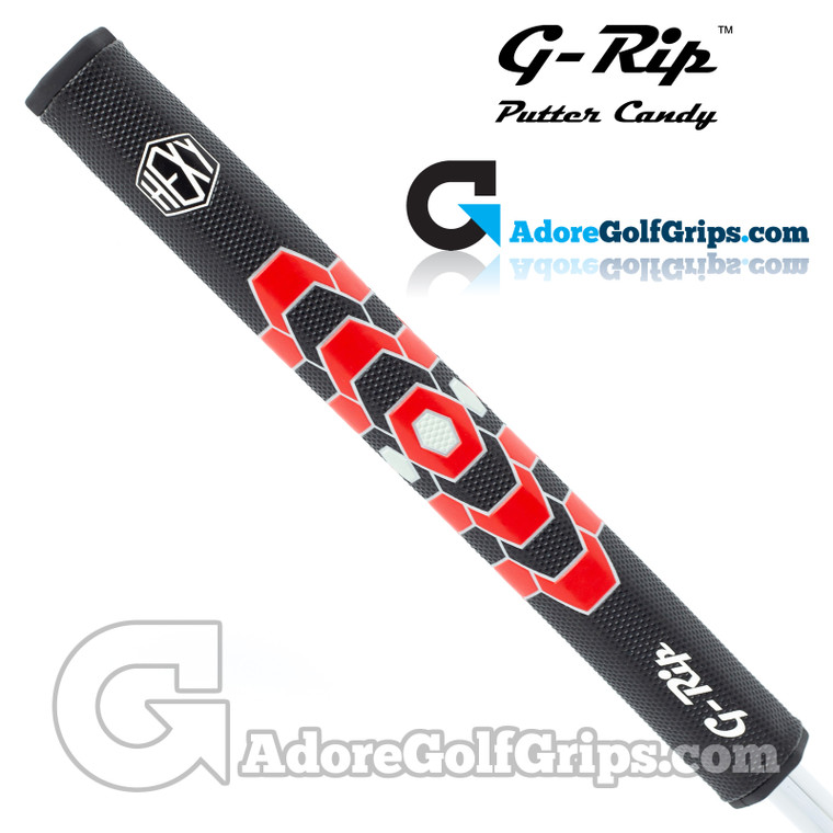 G-Rip Hexy Straight Taper Midsize Putter Grip - Red / Black