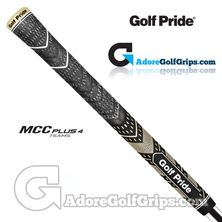 Golf Pride MCC Plus 4 Teams Midsize Grips - Black / Gold