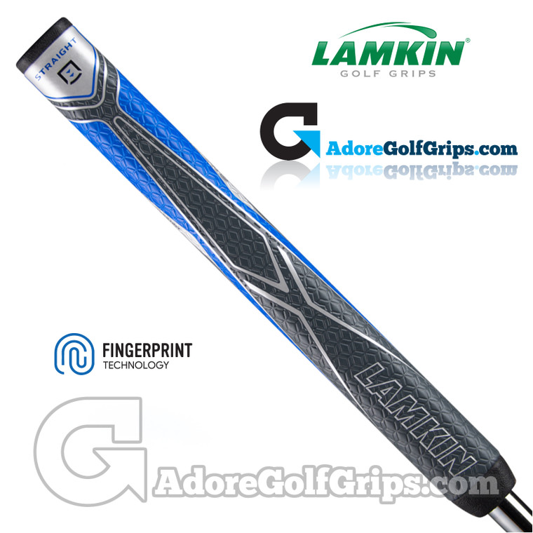 Lamkin Sink Fit Straight Non-Taper Midsize Polyurethane Putter Grip - Blue / Silver