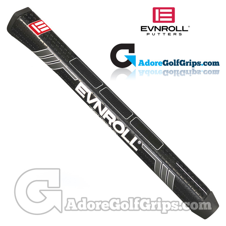 Evnroll TourTac 50 Gram Midsize Pistol Putter Grip - Black / Red Logo