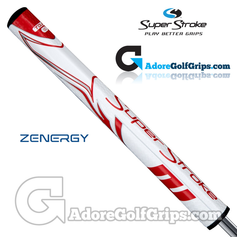 SuperStroke ZENERGY Tour 1.0 Putter Grip - White / Red