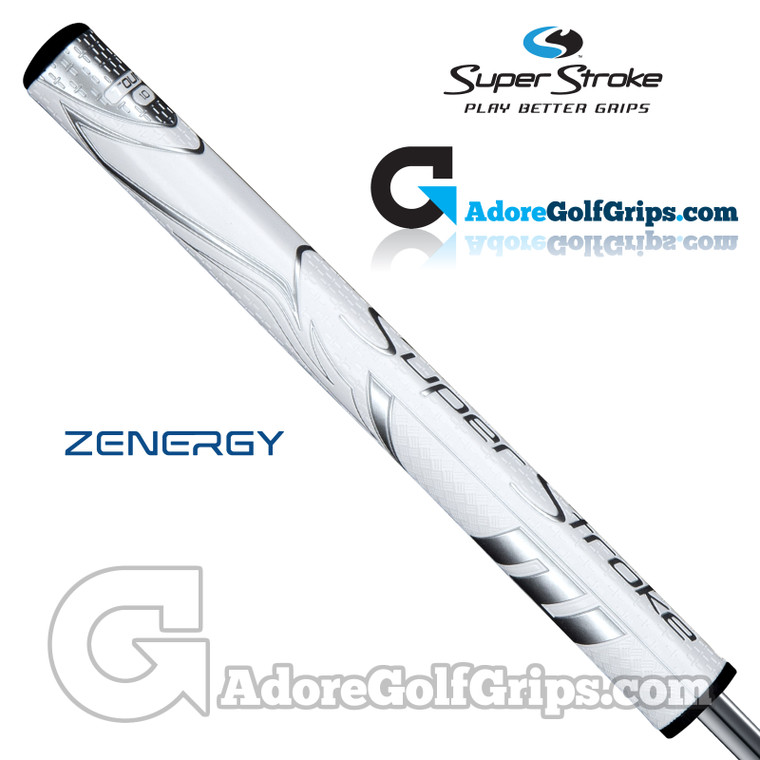 SuperStroke ZENERGY Tour 1.0 Putter Grip - White / Silver