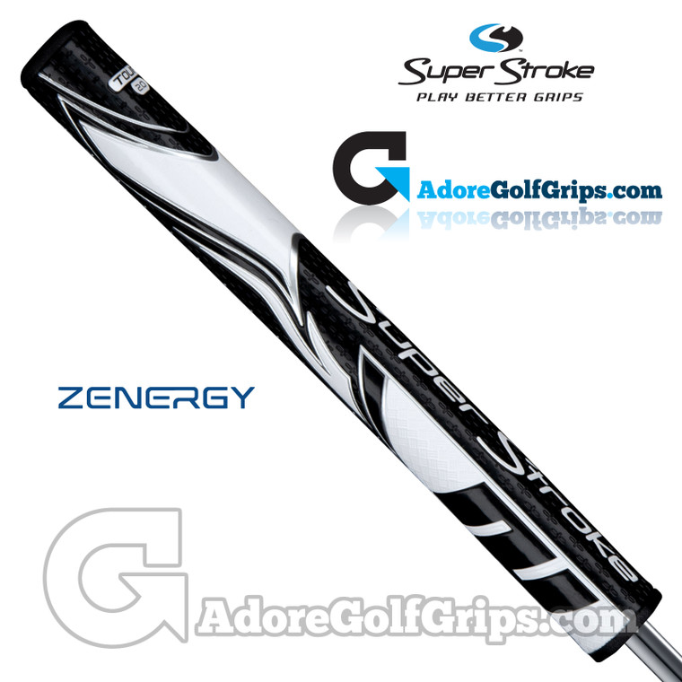 SuperStroke ZENERGY Tour 2.0 Tech-Port Putter Grip - Black / White