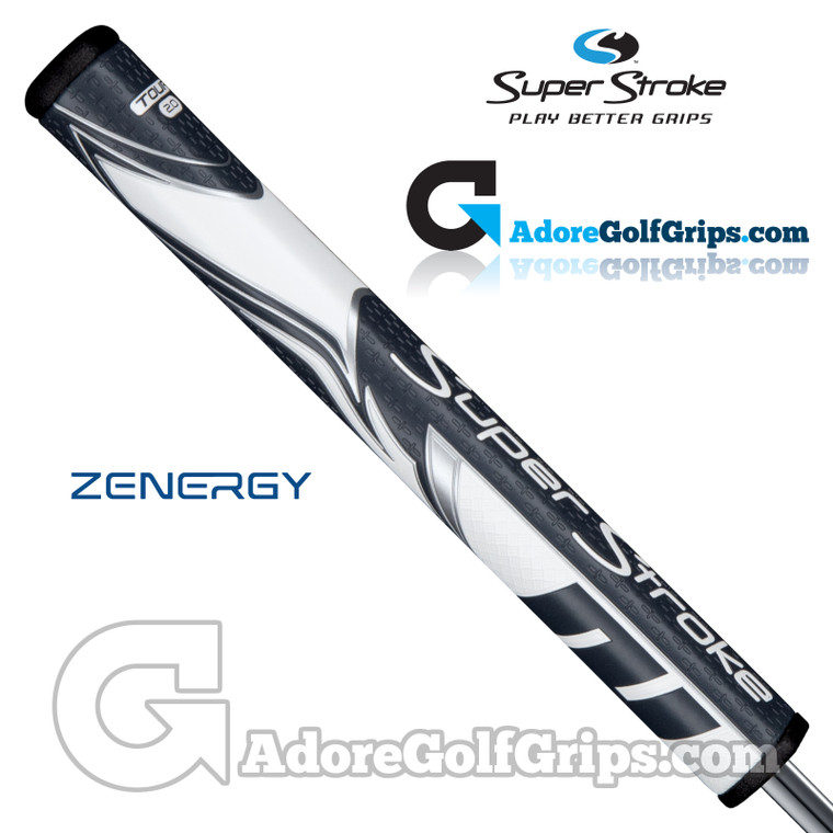 SuperStroke ZENERGY Tour 2.0 Tech-Port Putter Grip - Grey / White