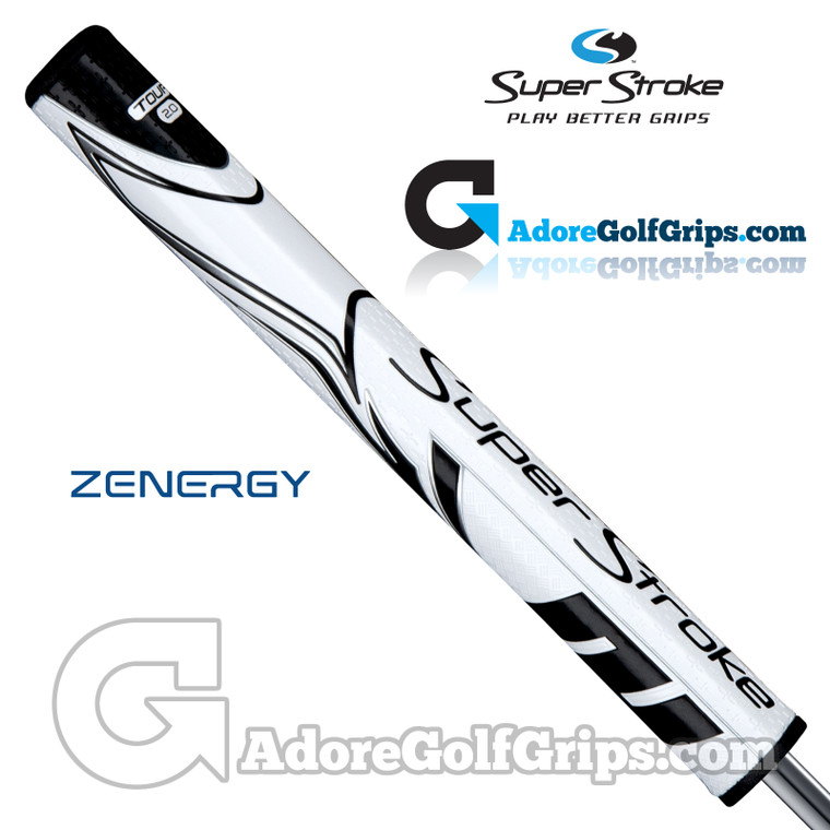 SuperStroke ZENERGY Tour 2.0 Tech-Port Putter Grip - White / Black