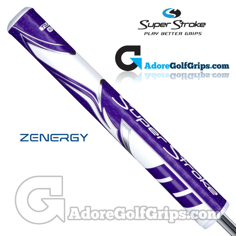 SuperStroke ZENERGY Tour 3.0 Tech-Port Putter Grip - Purple / White