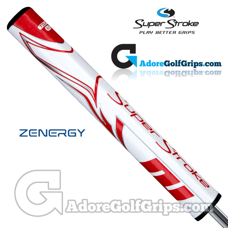 SuperStroke ZENERGY Tour 3.0 Tech-Port Putter Grip - White / Red