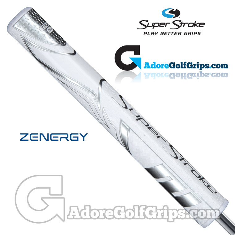 SuperStroke ZENERGY Tour 3.0 Tech-Port Putter Grip - White / Silver
